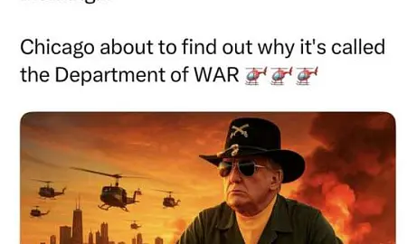 Трамп намекнул, что может задействовать "министерство войны" в Чикаго Трамп намекнул, что может задействовать "министерство войны" в Чикаго