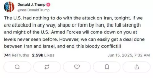 Трамп заявил, что Иран и Израиль «должны заключить соглашение»